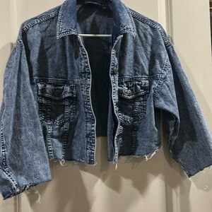 Women with Control “My Wonder Denim Collection” Denim Jean Cropped Jacket size S